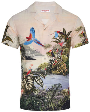 Into the Jungle Print Travis Capri Collar Shirt