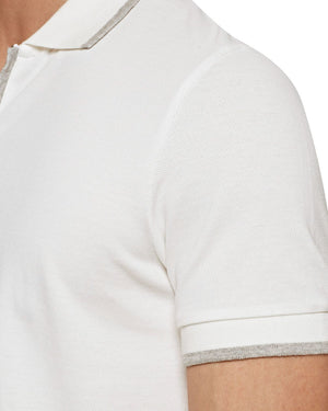 Jarrett Classic Fit Zip Placket Polo Shirt in Cloud