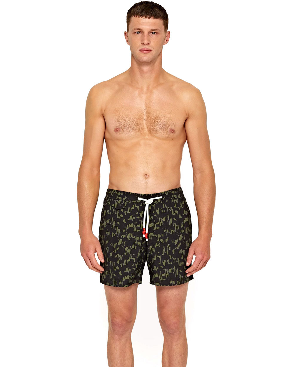 Lizard and Black Monach Standard Drawcord Swim Shorts