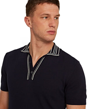 Navy Tipped Collar Maurice Polo Shirt