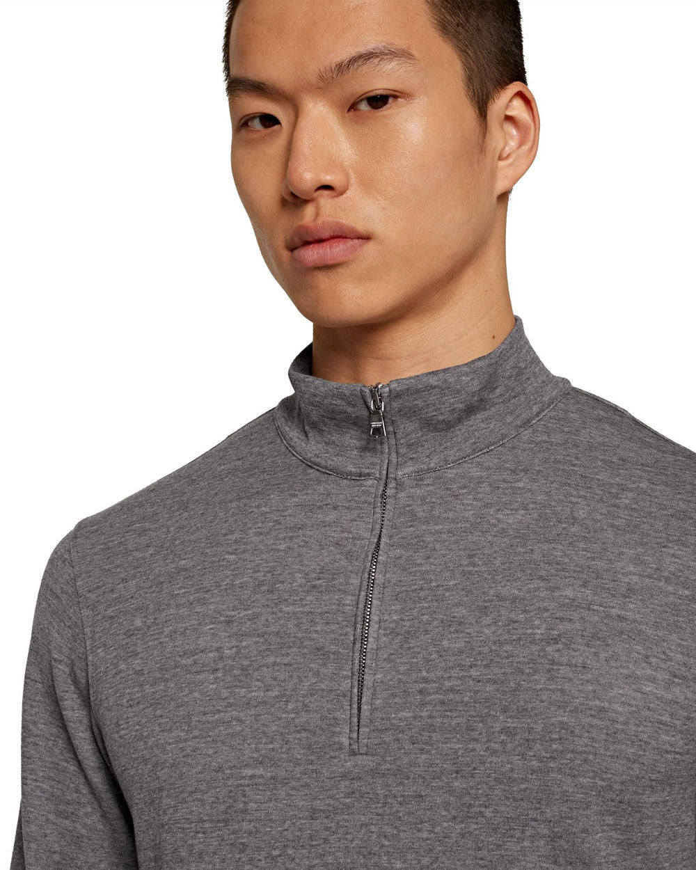 Neilson Merino Quarter Zip Sweatshirt in Storm Grey
