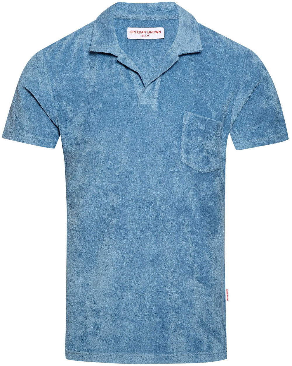 Terry Toweling Resort Polo Shirt in Capri Blue
