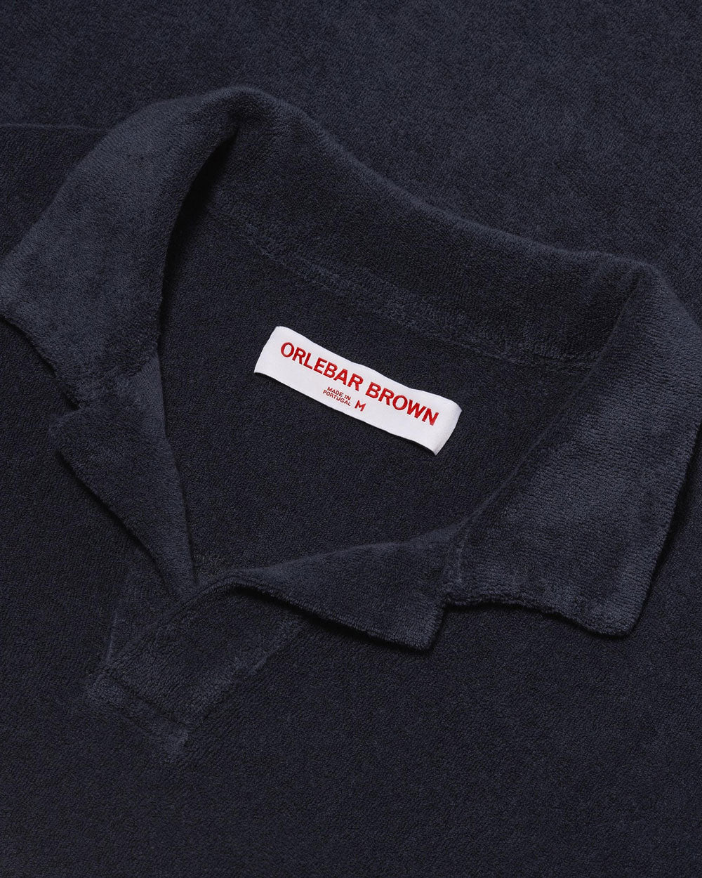 Terry Toweling Resort Polo Shirt in Navy