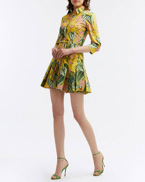 Daffodil Mixed Botanical Cotton Dress