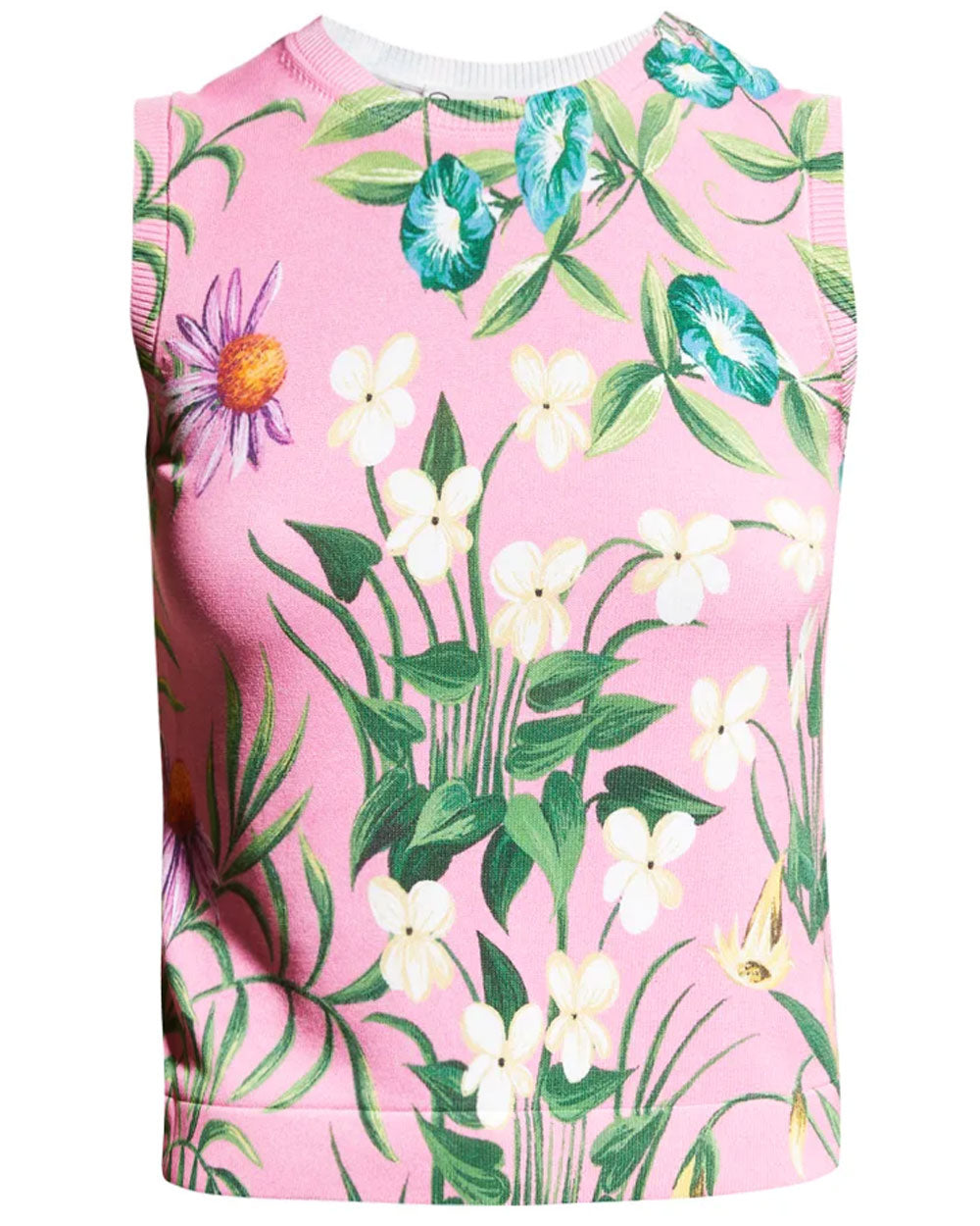 French Pink Floral Tapestry Printed Tank