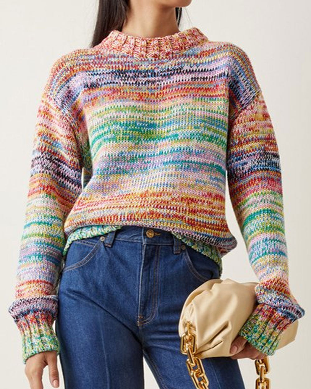 Rainbow Ombre Knit Sweater