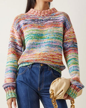 Rainbow Ombre Knit Sweater