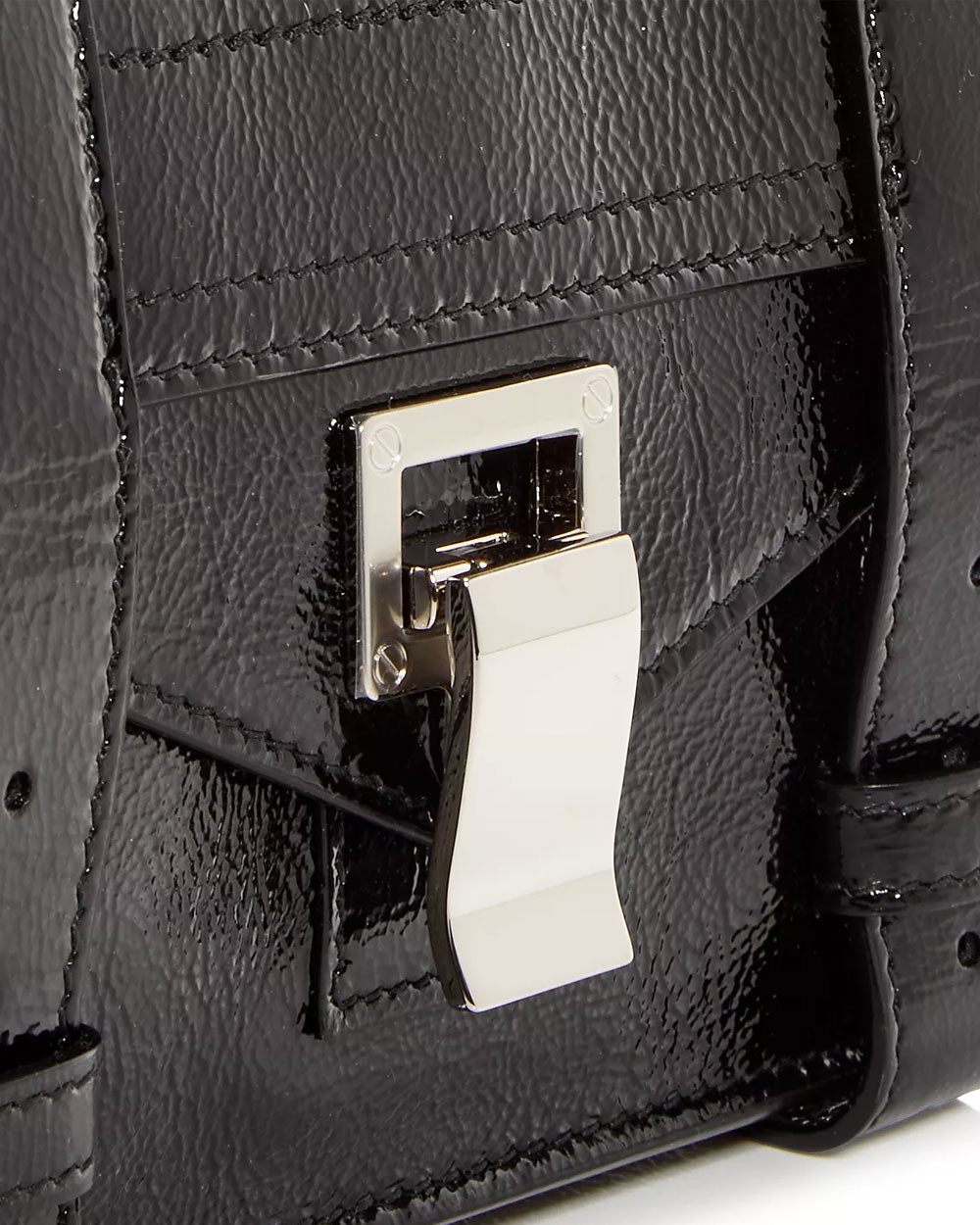 PS1 Crinkled Patent Leather Mini Crossbody in Black
