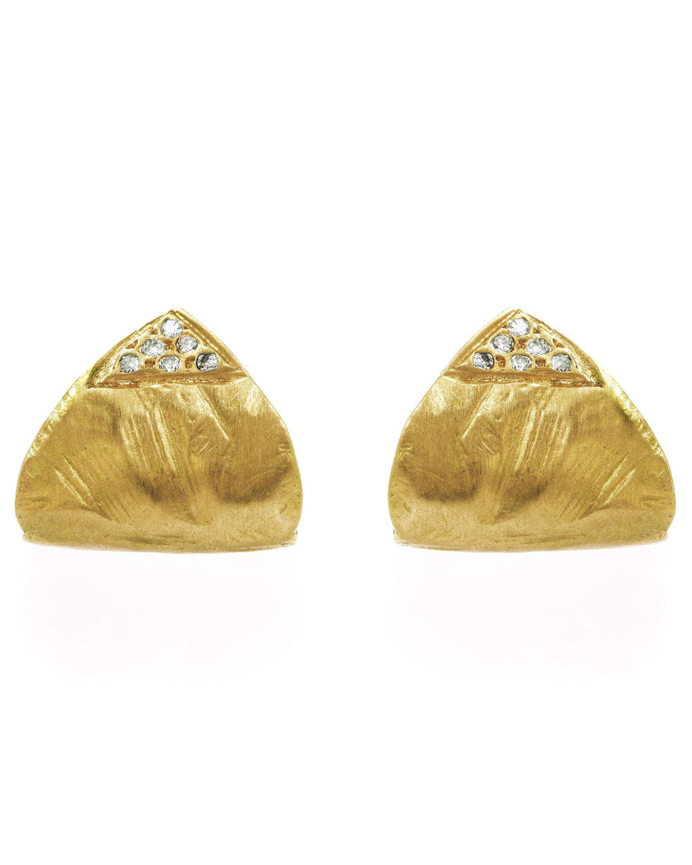 Diamond Triangle Huggie Earrings