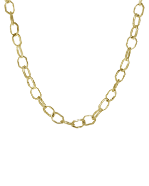 Hand Carved Gold Small Link Necklace