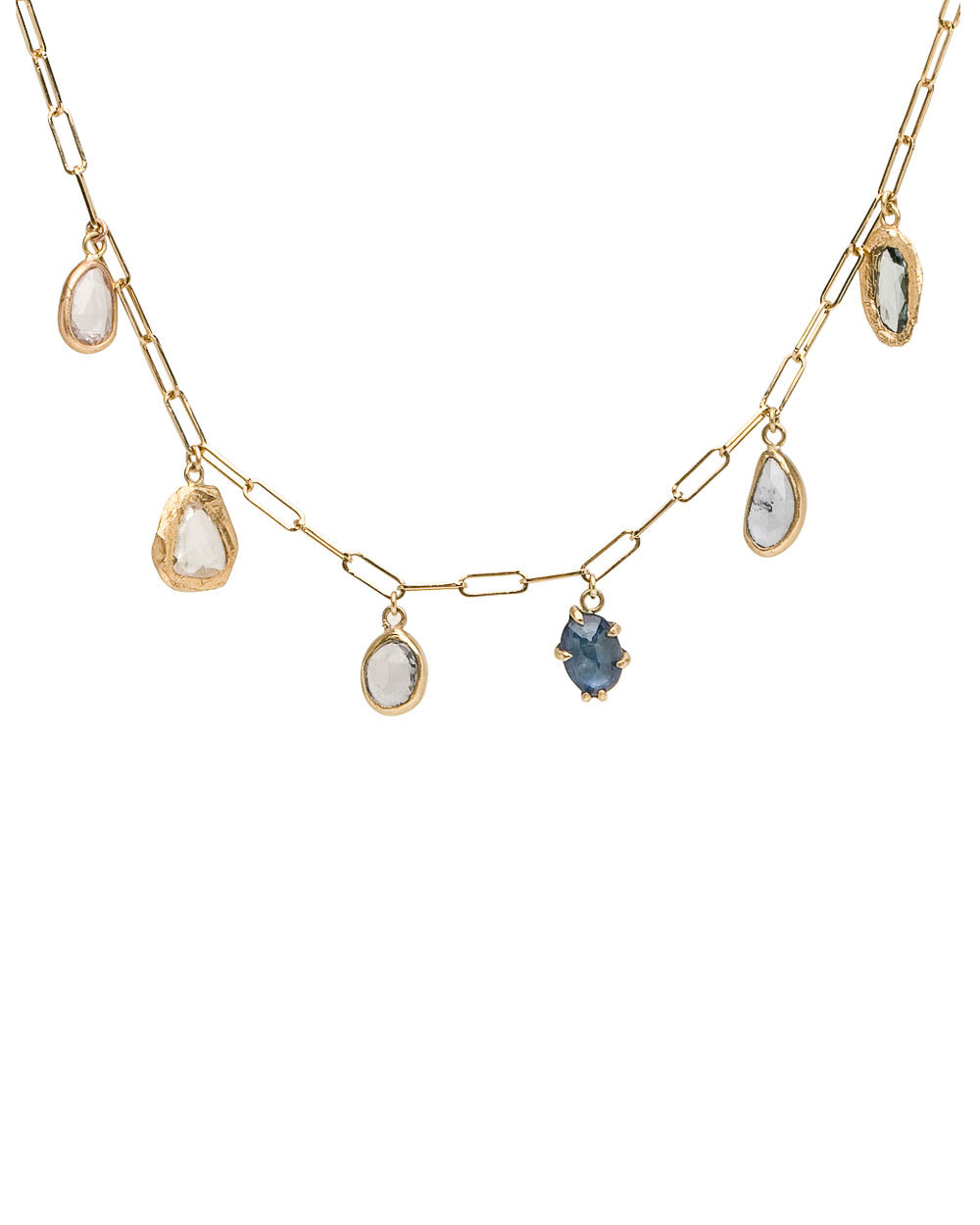 Multi Sapphire Charm Necklace
