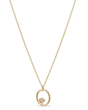 Open Oval Diamond Pendant Necklace