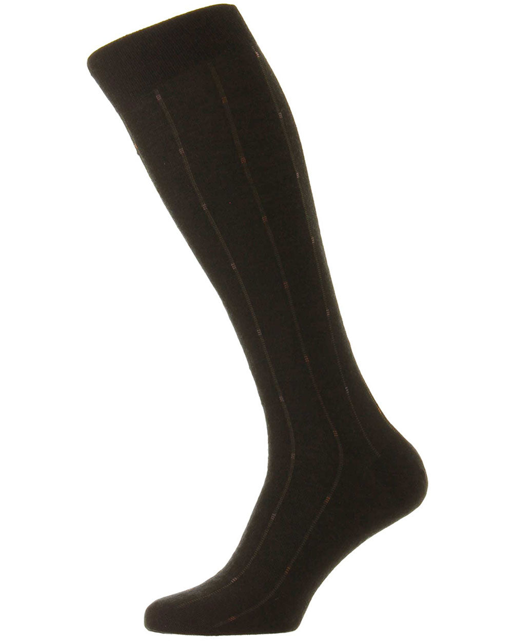 Black Broken Spiral Pinstripe Over the Calf Sock