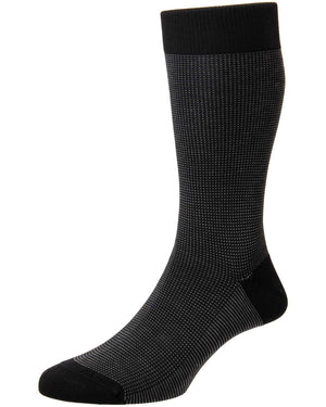 Tewkesbury Cotton Midcalf Socks in Black