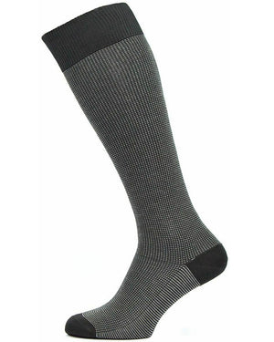 Tewkesbury Cotton Over the Calf Socks in Black
