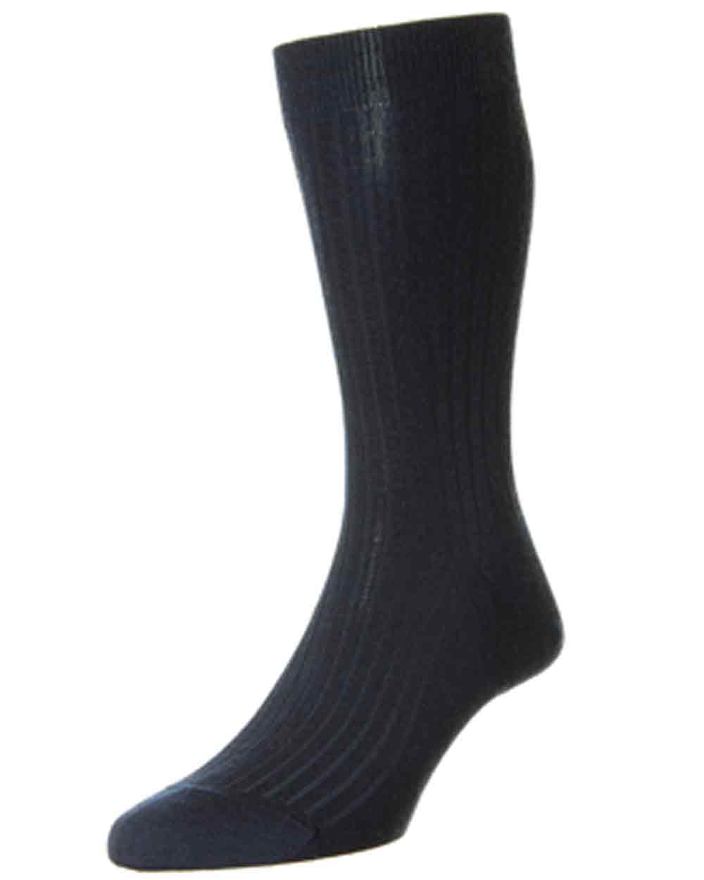 Dark Blue Wool Midcalf Sock