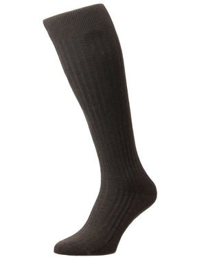 Black Wool Over The Calf Dress Sock