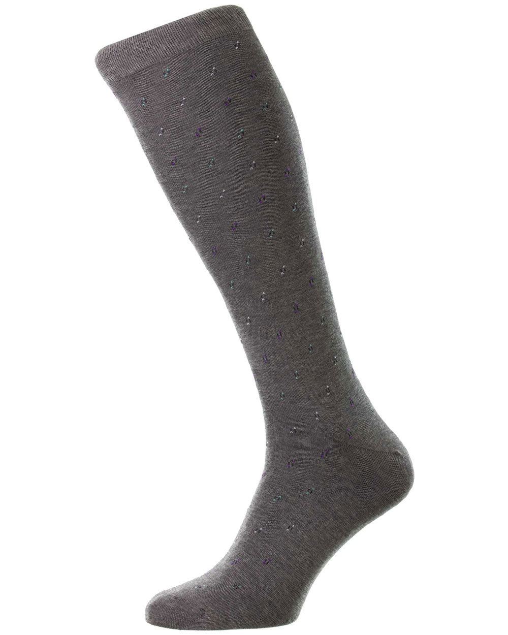 Addison Cotton Over the Calf Socks in Mid Grey