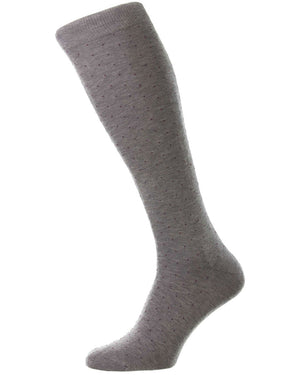 Gadsbury Cotton Over the Calf Socks in Mid Grey