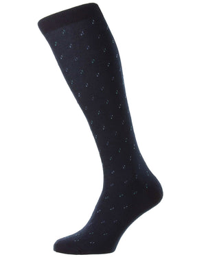 Addison Cotton Over the Calf Socks in Navy