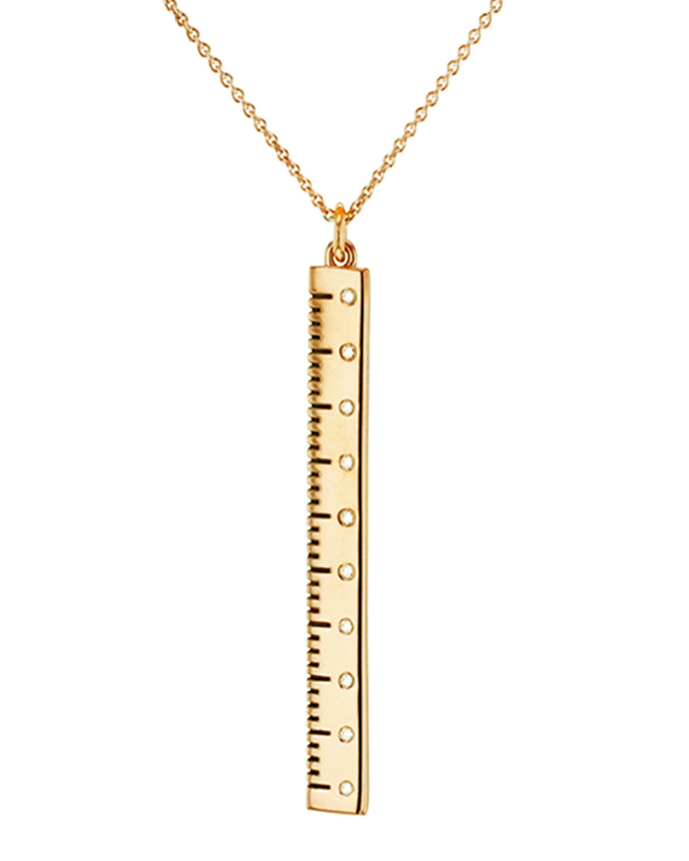 Gold Vermeil and Sterling Silver Break the Rules Ruler Necklace