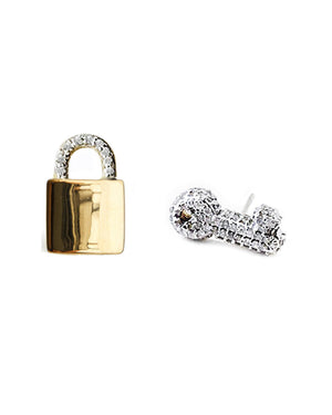 Gold Vermeil and Sterling Silver Protect Your Superpower Lock and Key Earrings
