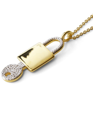 Gold Vermeil and Sterling Silver Unlock Your Passion Padlock Key Necklace