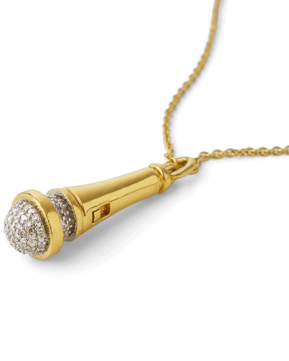 Gold Vermeil and Sterling Silver Use Your Voice Microphone Necklace