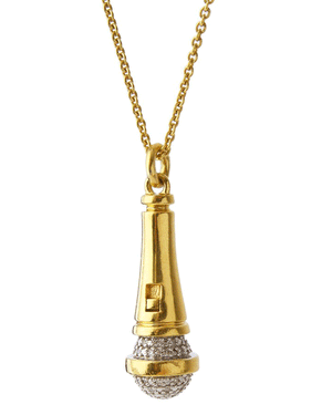 Gold Vermeil and Sterling Silver Use Your Voice Microphone Necklace