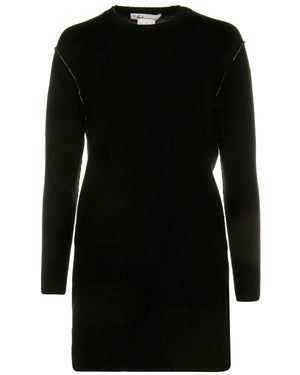 Black Jersey Sweater Mini Dress