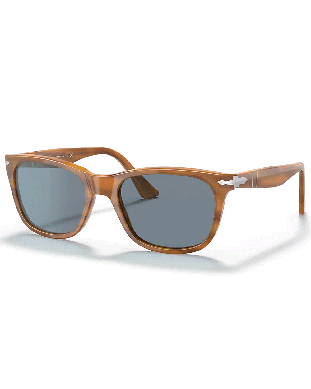 Striped Brown With Light Blue Lens Sunglasses