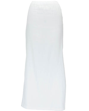 White Linen Blend Stem Skirt