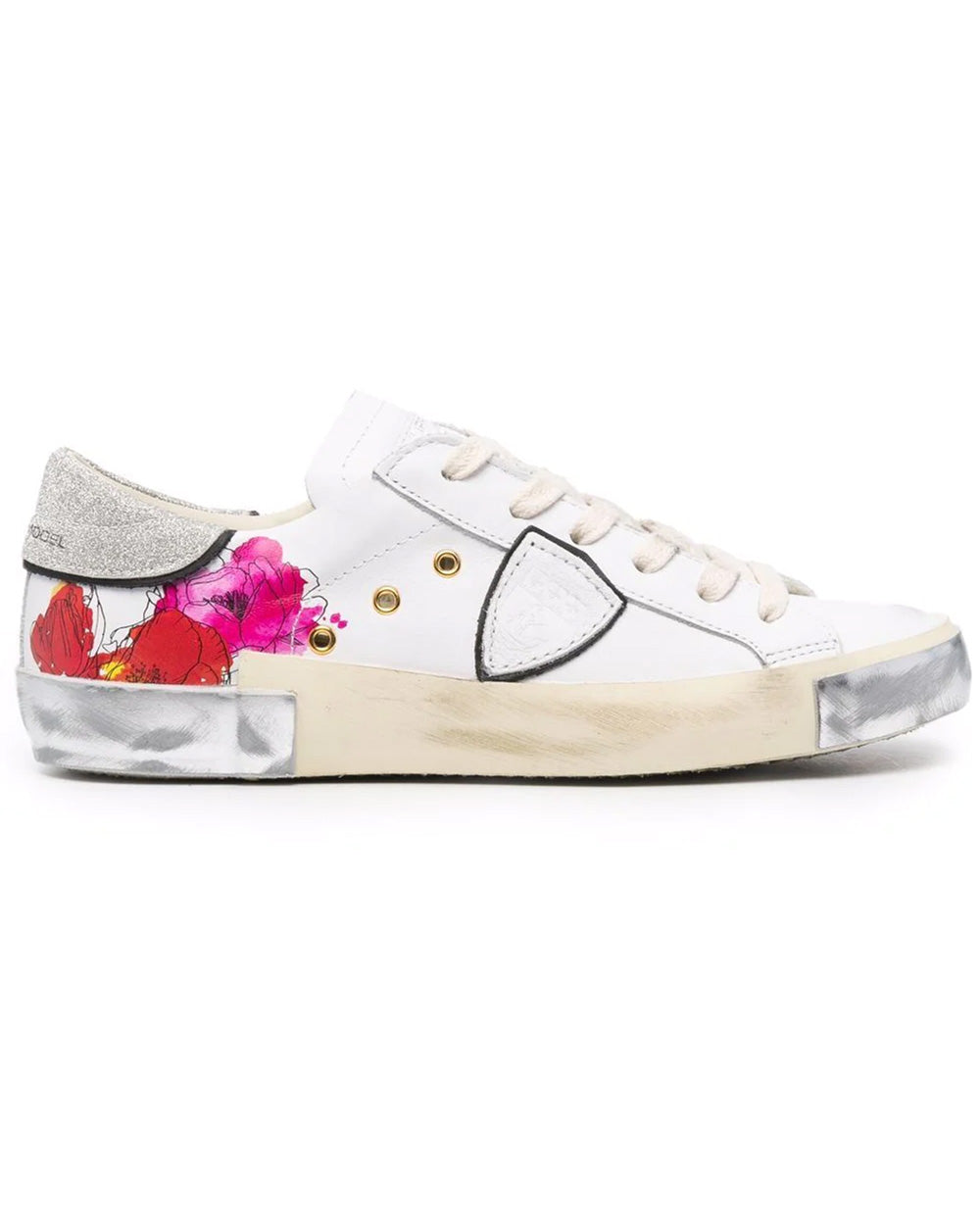 Flower Print Prsx Sneakers in White