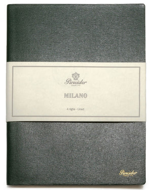 Small Milano Leather Notebook in Green