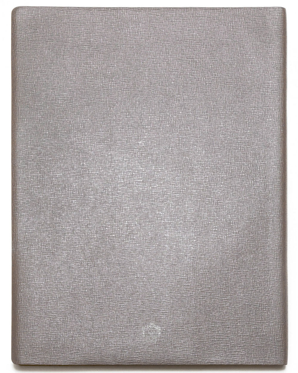 Small Milano Leather Notebook in Silver