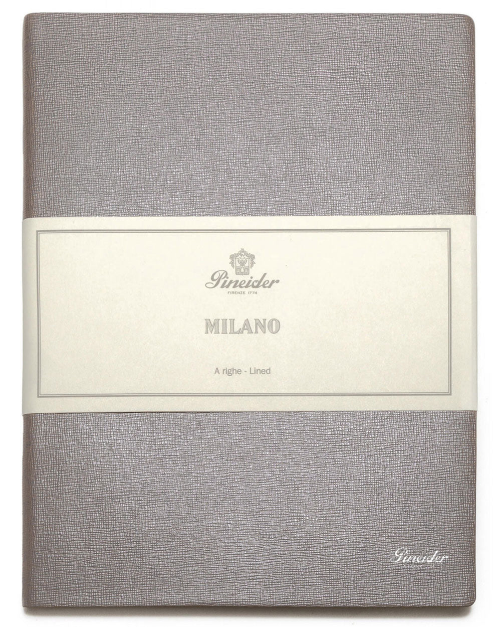 Small Milano Leather Notebook in Silver