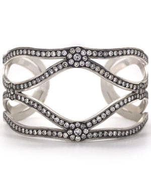 Platinite and Grey Diamond Cuff Bracelet