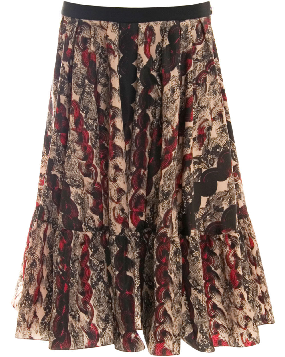 Black and Red Printed Skirt