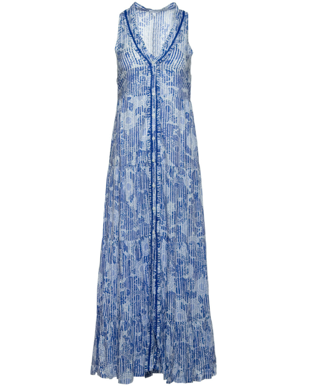 Blue Begonia Nana V Neck Midi Dress