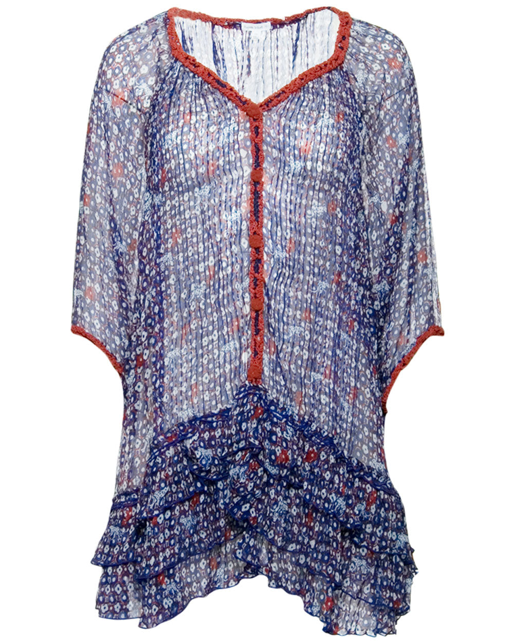 Poupette St Barth Blue Hyeres Nava Sheer Poncho – Stanley Korshak