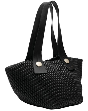 Large Quilted Tobo Tote in Black