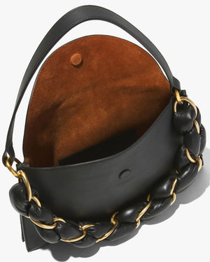 Braided Chain Shoulder Bag in Black