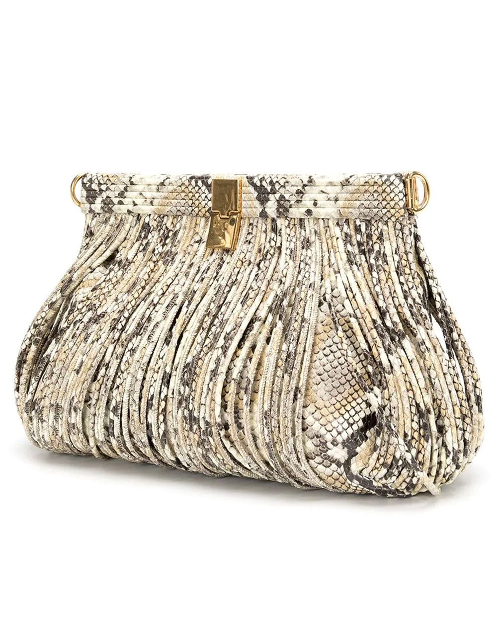Embossed Snake Rolo Clutch