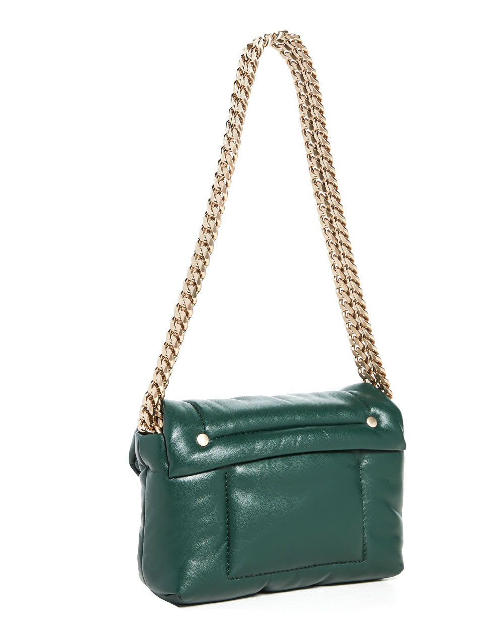 Dark Green Puffy Chain Tobo Bag