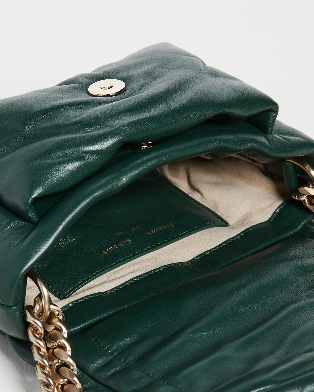 Dark Green Puffy Chain Tobo Bag