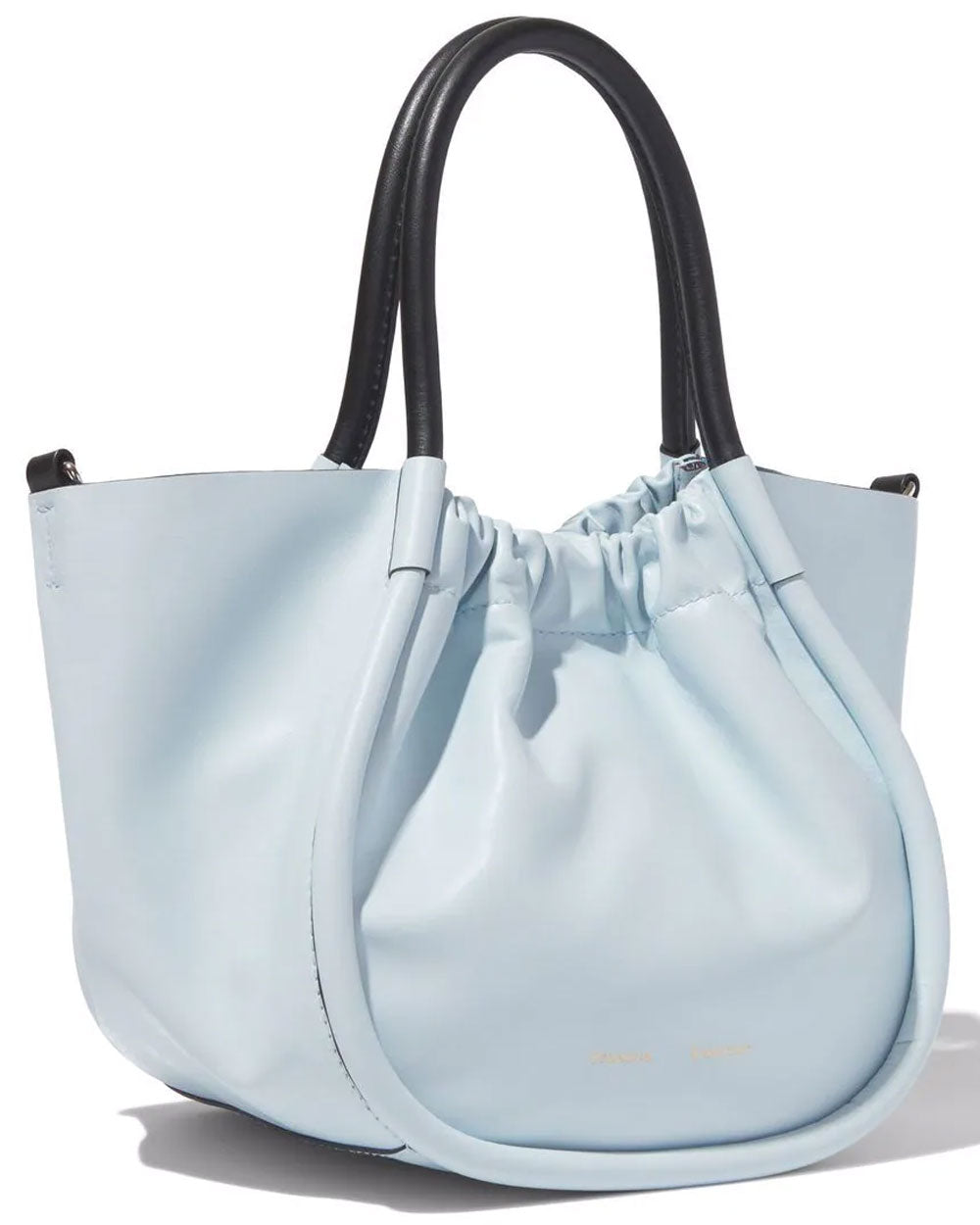 Small Ruched Tote Bag in Pale Blue