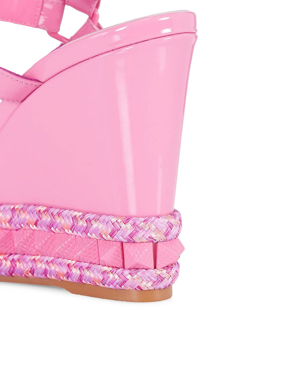 Christian Louboutin Pyraclou 110 Patent Leather Wedge Sandals in Pink