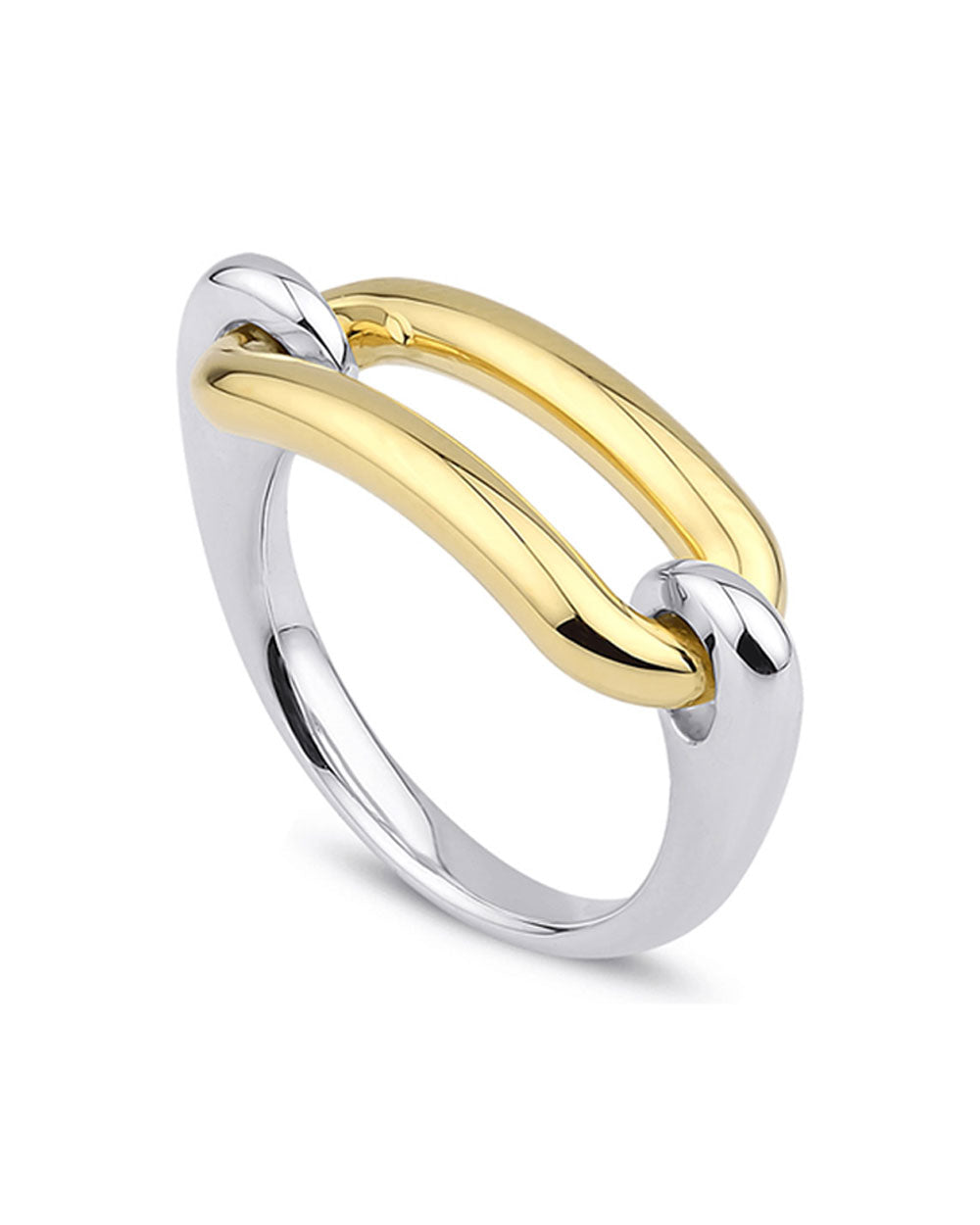 18k Yellow Gold and Sterling Silver Una Ring