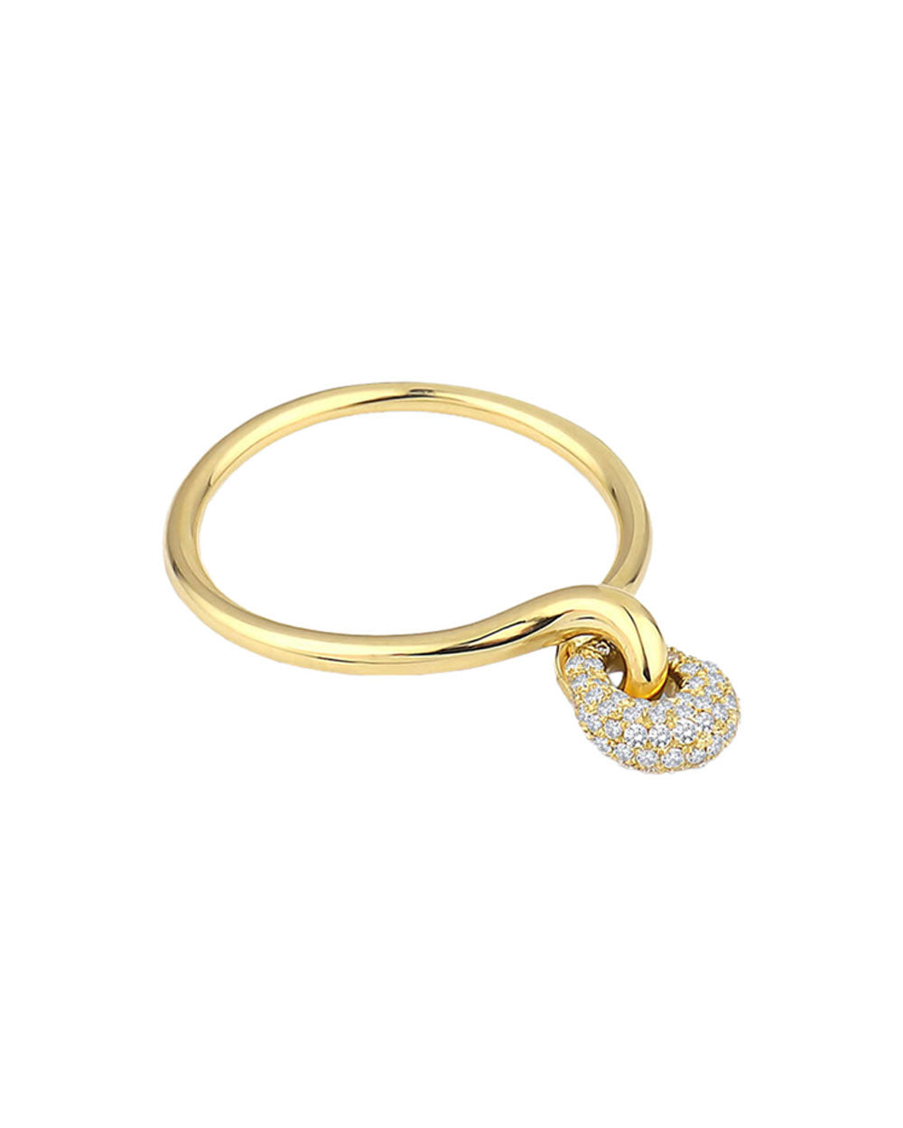18k Yellow Gold Drop Diamond Ring