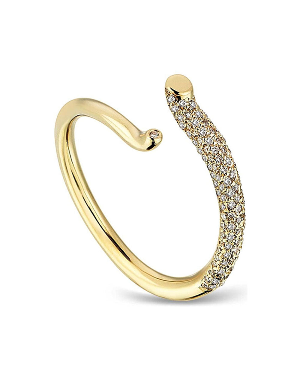 18k Yellow Gold Curve Diamond Ring